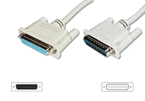 Digitus Datatransfer extension cable, D-Sub25/M - D-Sub25/F