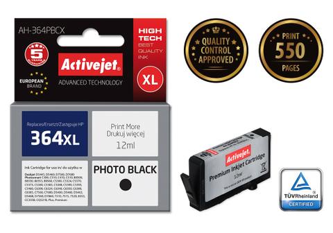 Activejet AH-364PBCX ink (replacement for HP 364XL CB322EE; Premium; 12 ml; black, photo)
