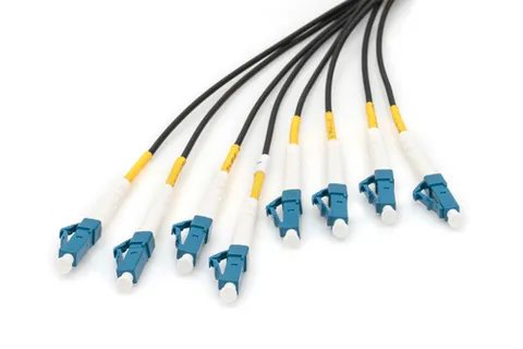 Pre-assembled fiber optic universal breakout cable, singlemode OS2, 8 fibers, LC/UPC - LC/UPC