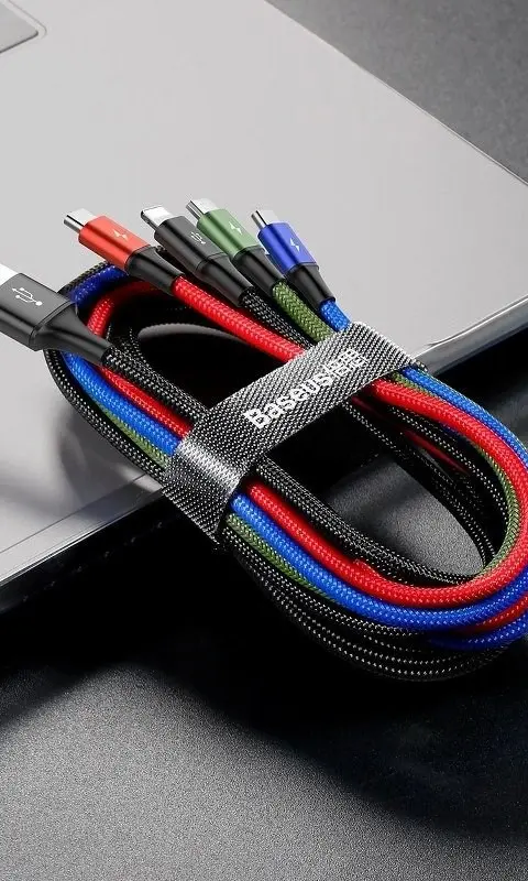 Baseus Fast 4in1 USB Cable: 2xUSB-C, Lightning, Micro - Black