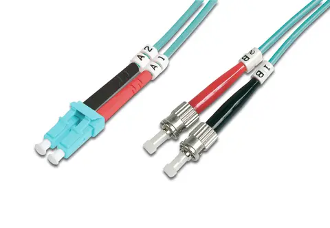 Fiber Optic Multimode Patch Cord, OM 3, LC / ST