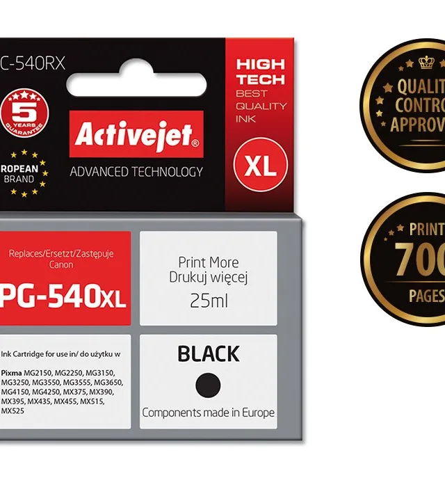 Activejet AC-540RX ink (replacement for Canon PG-540 XL; Premium; 15 ml; black)