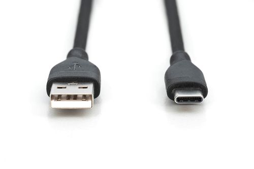 Digitus USB-C silicone connection cable, 0.5m, black