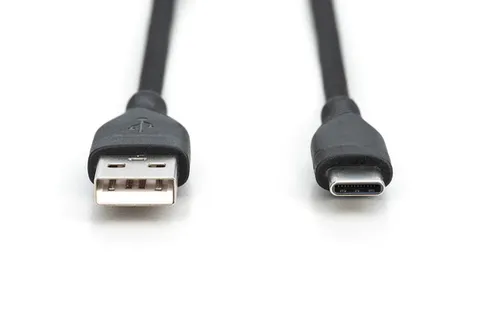 Digitus USB-C silicone connection cable, 0.5m, black