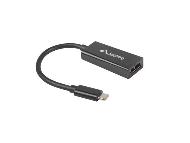 Lanberg AD-UC-DP-01 video cable adapter 0.15 m USB Type-C DisplayPort Black