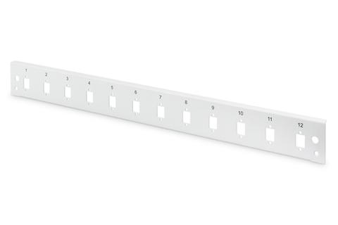 Fiber Optic Splice Box Front Panel, quick lock, 12x LC DX, SC SX, E2000 SX