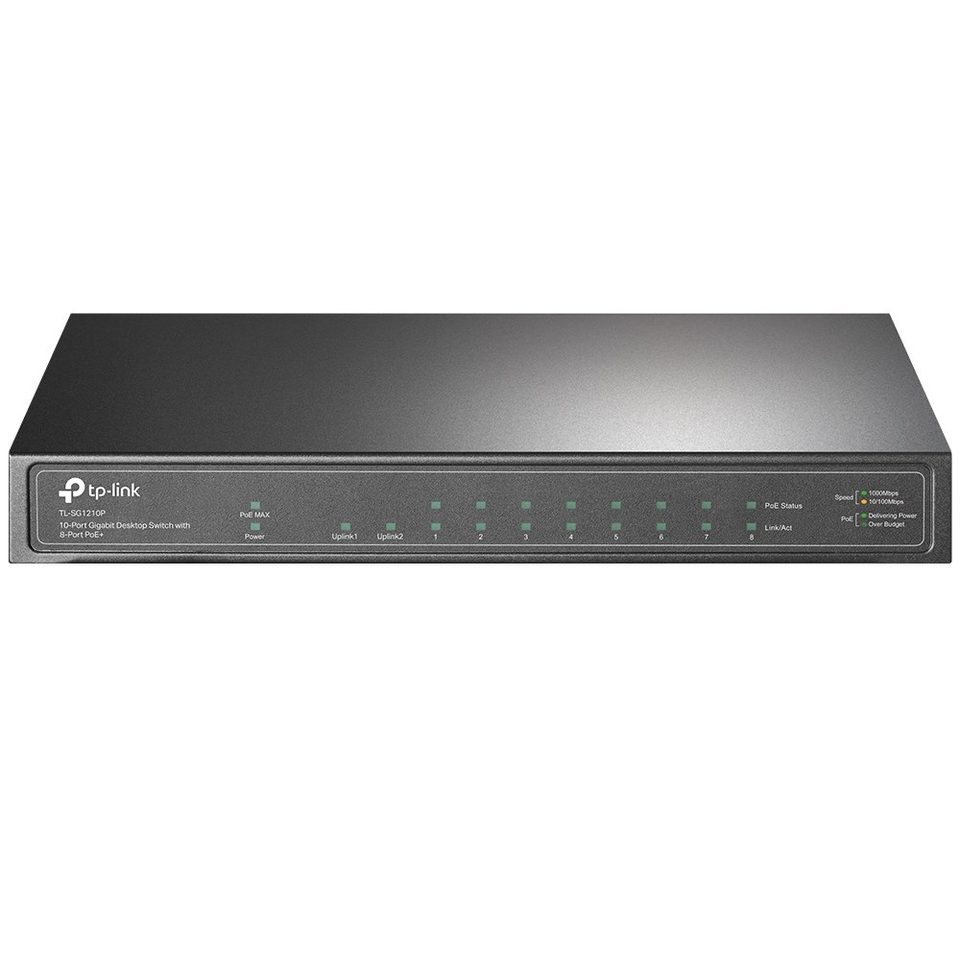 TP-Link TL-SG1210P network switch Unmanaged Gigabit Ethernet (10/100/1000) Power over Ethernet (PoE) Grey