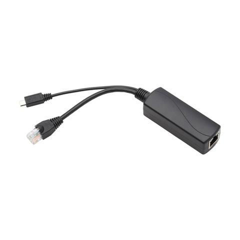 Tripp Lite NPOE-SPL-G-5VMU PoE to USB Micro-B and RJ45 Active Splitter - 802.af, 48V to 5V 1A, Up to 328.08 ft. (100 m)
