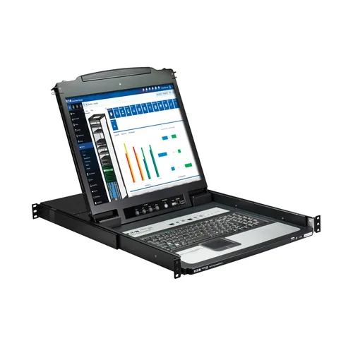 Eaton B020-U16-19-K NetDirector 16-Port 1U Rack-Mount Console KVM Switch with 19-in. LCD + 8 PS2/USB Combo Cables