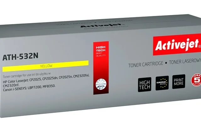 Activejet ATH-532N toner (replacement for HP 304A CC532A, Canon CRG-718Y; Supreme; 3200 pages; yellow)
