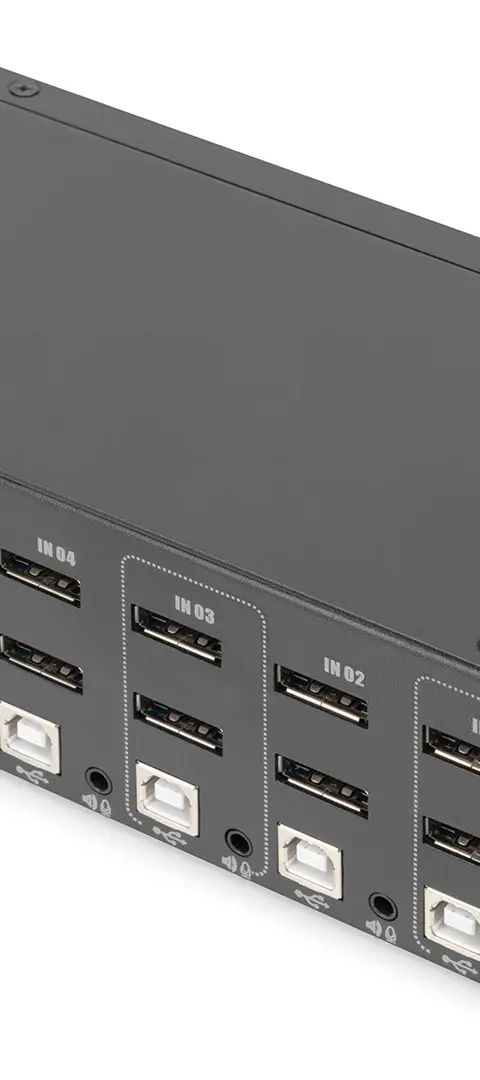 Digitus KVM Switch, 4 Port, Dual Display, 4K, DisplayPort®