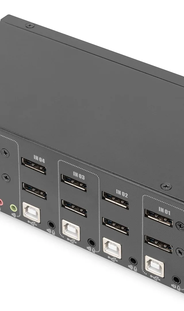 Digitus KVM Switch, 4 Port, Dual Display, 4K, DisplayPort®