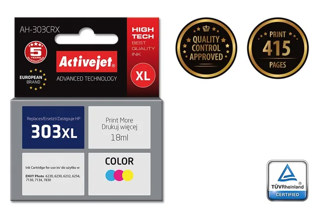 Activejet AH-9303CRX ink (replacement for HP 303XL T6N03AE; Premium; 18 ml; color)
