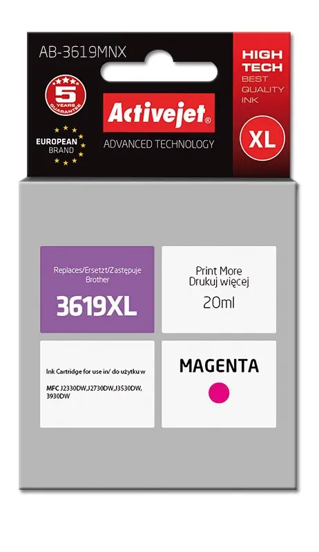 Activejet AB-3619MNX ink (replacement for Brother LC3619MXL; Supreme; 20 ml; magenta)