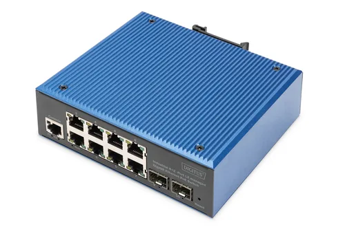 Digitus Industrial 8+2 port L2 managed Gigabit Ethernet PoE switch
