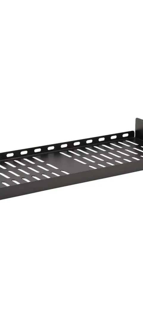 Tripp Lite SRSHELF2P1USHRT SmartRack Cantilever Fixed Steel Rack Shelf - 1U, Vented, 7 in. (17.8 cm) Deep, Holds up to 40 lb. (18 kg)