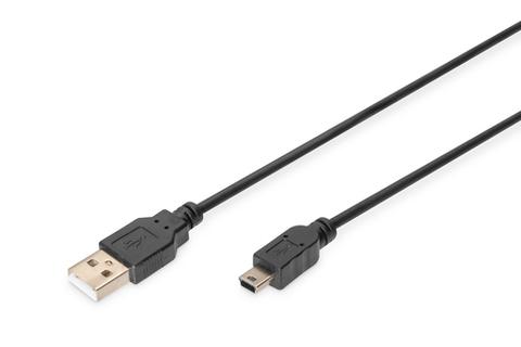 Digitus USB-A - Mini-B connection cable, 1m