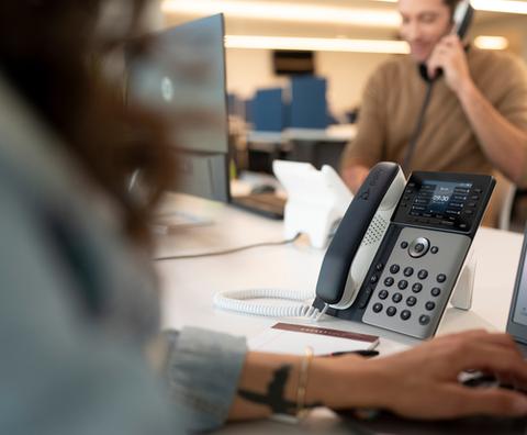 HP Poly Edge E300 IP Phone and PoE-enabled