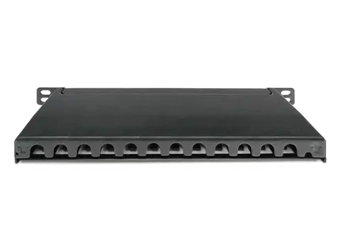 Digitus CAT 6A Slim Patch Panel, shielded, 12-port, 0.5 U, 10", black
