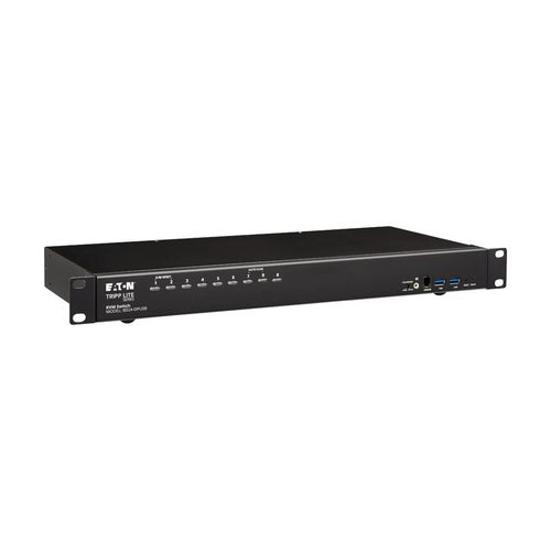 Tripp Lite B024-DPU08 8-Port DisplayPort/USB KVM Switch with Audio/Video and USB Peripheral Sharing, 4K 60 Hz, 1U Rack-Mount