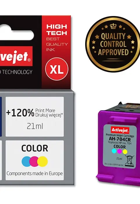 Activejet AH-704CR ink (replacement for HP 704 CN693AE; Premium; 21 ml; color)