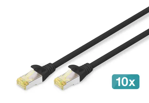 Digitus CAT 6A S/FTP patch cable, 10 pieces