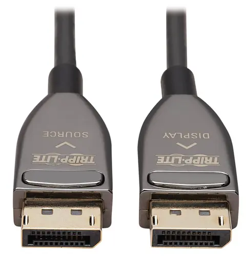 Tripp Lite P580F3-30M-8K6 DisplayPort Active Optical Cable (AOC), 8K 60 Hz (M/M), CL3 Rated, Latching Connectors, Black, 30 m (98 ft.)