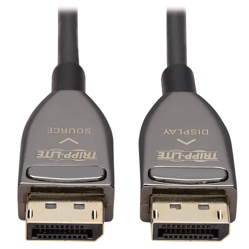 Tripp Lite P580F3-30M-8K6 DisplayPort Active Optical Cable (AOC), 8K 60 Hz (M/M), CL3 Rated, Latching Connectors, Black, 30 m (98 ft.)