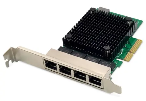 Digitus 4 port 2.5 Gigabit Ethernet network card, RJ45, PCI Express, Realtek chipset