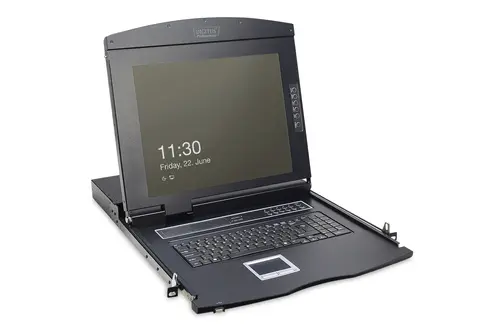 Digitus 17" LCD KVM Console, 8-Port VGA, US Keyboard