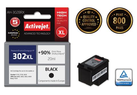 Activejet AH-302BRX ink (replacement for HP 302XL F6U68AE; Premium; 20 ml; black)