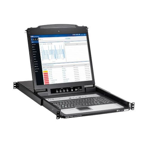 Eaton B020-U16-19-K NetDirector 16-Port 1U Rack-Mount Console KVM Switch with 19-in. LCD + 8 PS2/USB Combo Cables
