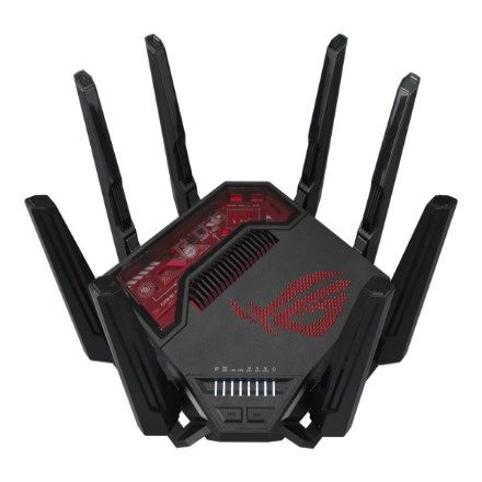 ASUS ROG Rapture GT-BE19000 wireless router Multi-Gigabit Ethernet Tri-band (2.4 GHz / 5 GHz / 6 GHz) Black, Red