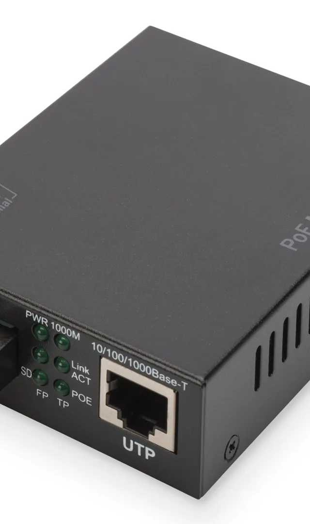 Digitus Gigabit PoE media converter, RJ45 / SC, MM, PSE