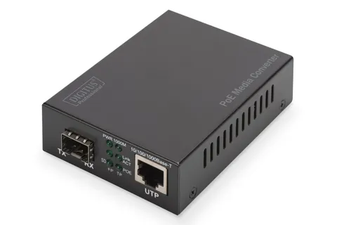 Digitus Gigabit PoE media converter, RJ45 / SFP, PSE
