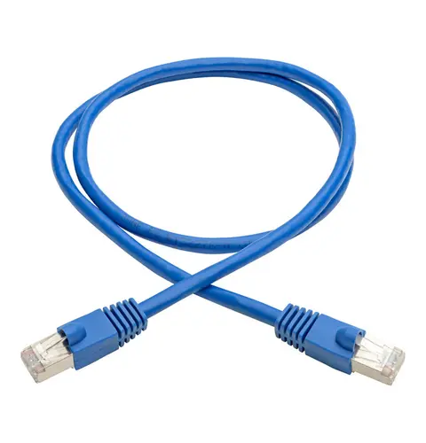 Tripp Lite N262-003-BL Cat6a 10G Snagless Shielded STP Ethernet Cable (RJ45 M/M), PoE, Blue, 3 ft. (0.91 m)
