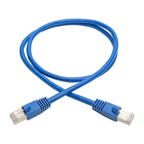 Tripp Lite N262-003-BL Cat6a 10G Snagless Shielded STP Ethernet Cable (RJ45 M/M), PoE, Blue, 3 ft. (0.91 m)