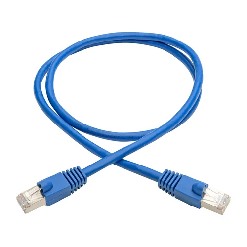 Tripp Lite N262-003-BL Cat6a 10G Snagless Shielded STP Ethernet Cable (RJ45 M/M), PoE, Blue, 3 ft. (0.91 m)
