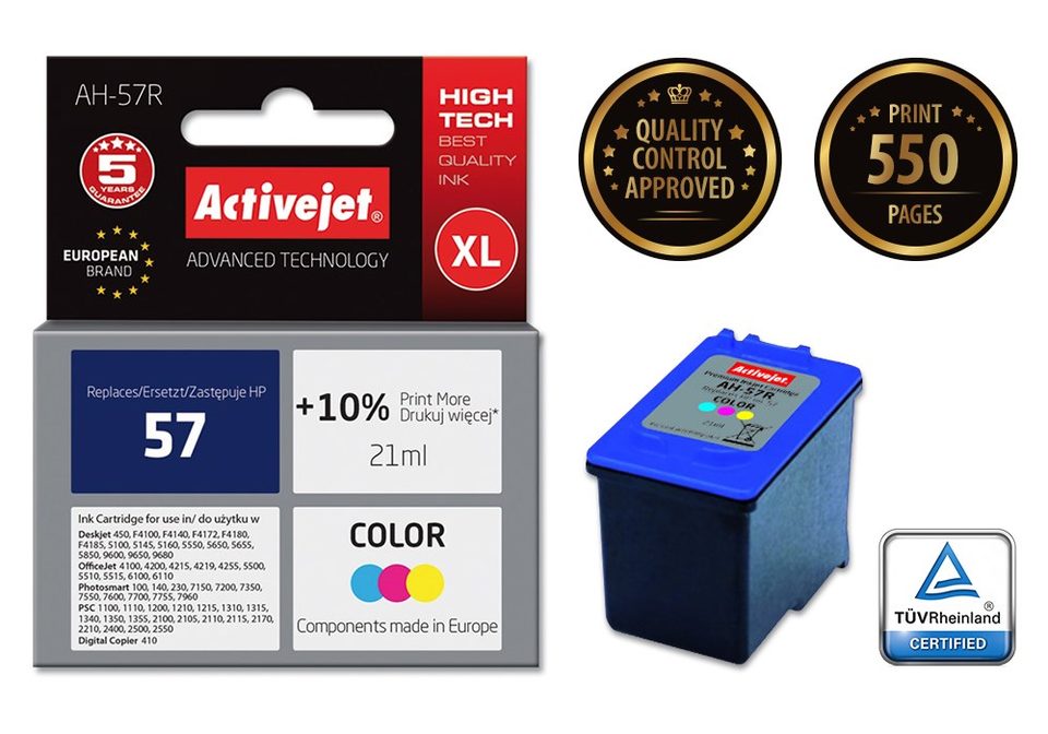 Activejet AH-57R ink (replacement for HP 57 C6657A; Premium; 21 ml; color)