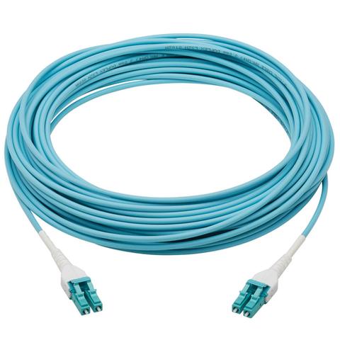 Tripp Lite N821-15M-AQ-AR 100G Duplex Multimode 50/125 OM4 Armored Fiber Optic Cable (LC/LC Duplex M/M), LSZH, Aqua, 15 m (49.2 ft.)
