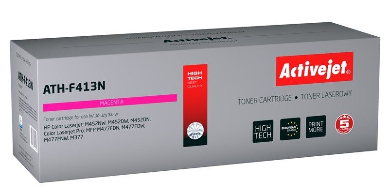 Activejet ATH-F413N Toner cartridge for HP/Canon printers, compatible with HP 410A CF413A; Canon CRG 046 M 1248C002; Supreme; 2,300 pages; magenta