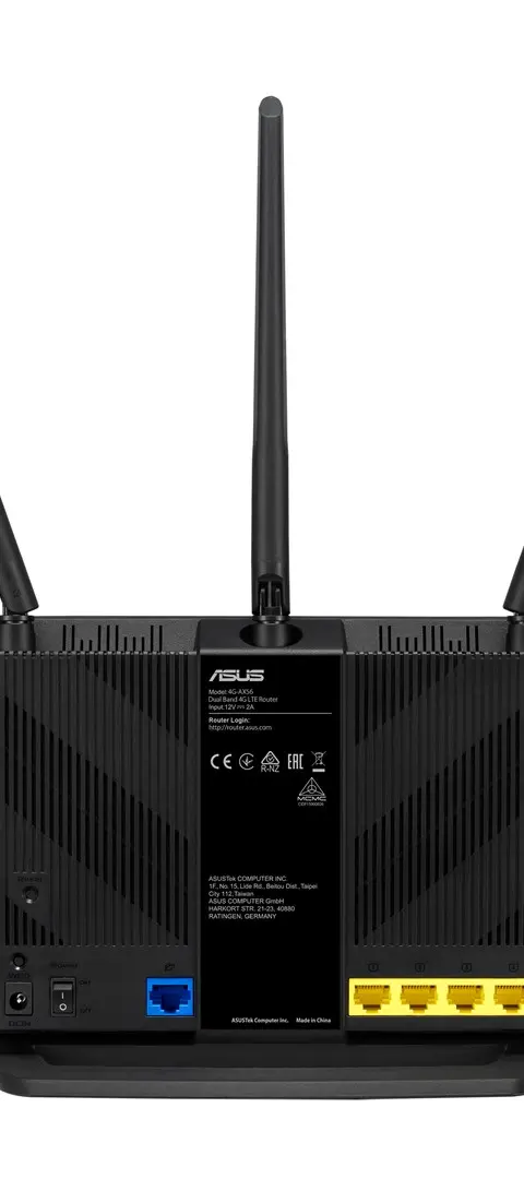 ASUS 4G-AX56 wireless router Gigabit Ethernet Dual-band (2.4 GHz / 5 GHz) Black