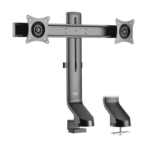 Tripp Lite DDR1727DC Dual-Display Monitor Arm with Desk Clamp and Grommet - Height Adjustable, 17” to 27” Monitors