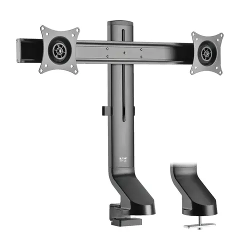 Tripp Lite DDR1727DC Dual-Display Monitor Arm with Desk Clamp and Grommet - Height Adjustable, 17” to 27” Monitors
