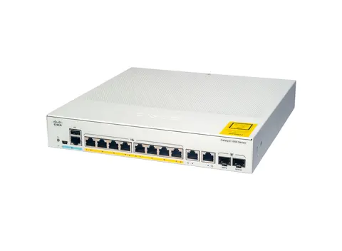 Cisco Catalyst 1000-8P-2G-L Network Switch, 8 Gigabit Ethernet (GbE) PoE+ Ports, 670W PoE Budget, two 1 G SFP/RJ-45 Combo Ports, Fanless Operation, Enhanced Limited Lifetime Warranty (C1000-8P-2G-L)