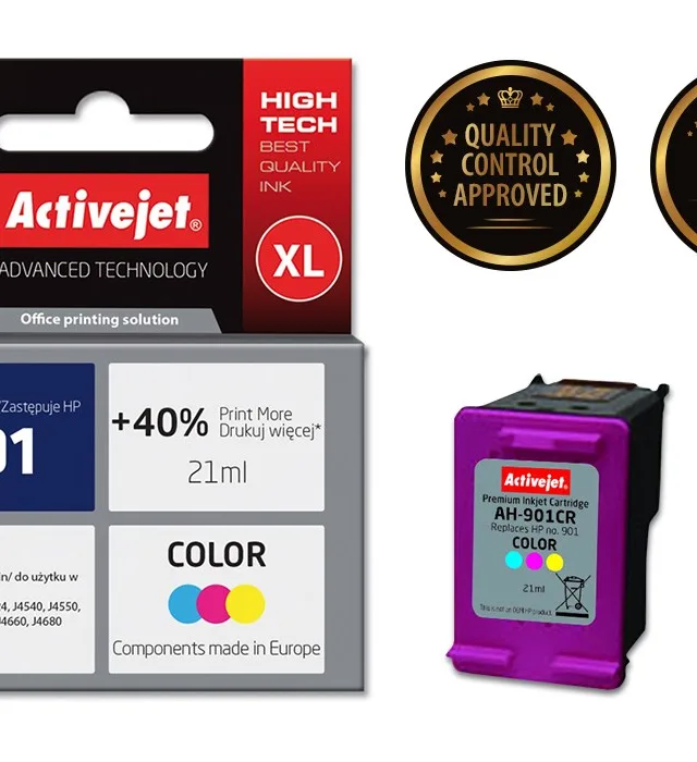 Activejet AH-901CR ink (replacement for HP 901 CC656AE; Premium; 21 ml; color)