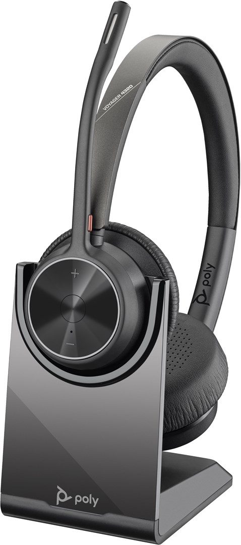HP Poly Voyager 4320 USB-C Headset +BT700 dongle +Charging Stand
