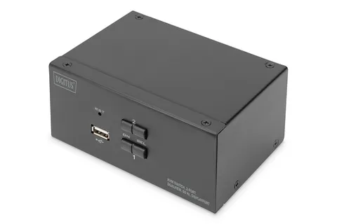 Digitus KVM Switch, 2-Port, Dual Display, 4K, DisplayPort®