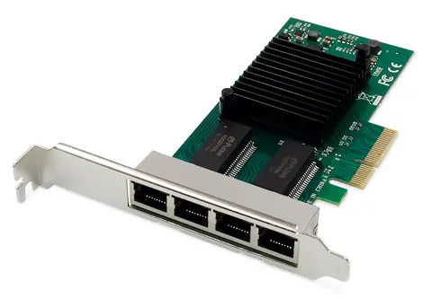 Digitus 4 port Gigabit Ethernet network card, RJ45, PCI Express, Intel I350