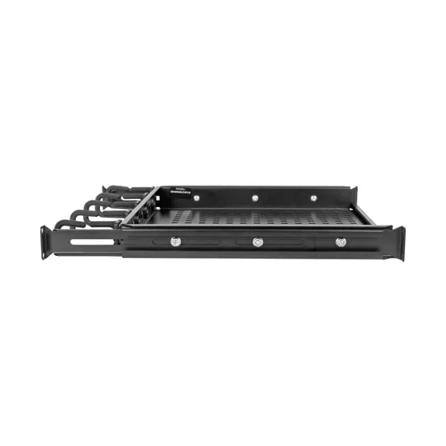 Tripp Lite SRWSHELF4P1U SmartRack Cantilevered Steel Rack Shelf - 1U, Vented, Integrated Cable Rings, 14.2 in. Deep, Holds up to 50 lbs (22.2 kgs)